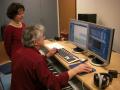En studio d'enregistrement, avec Didier Large, ingénieur du son, guitariste et compositeur.